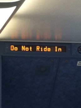 Helpful tips scrolled during the ride.